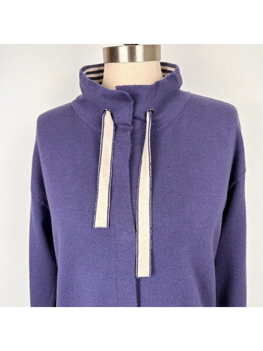 Olsen Women’s Snap Button Mock Neck Sweater Size 4 XS Blue Soft New - Picture 3 of 14